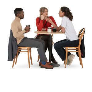 group of friends sitting in a cafe