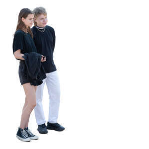 cut out young man and woman standing