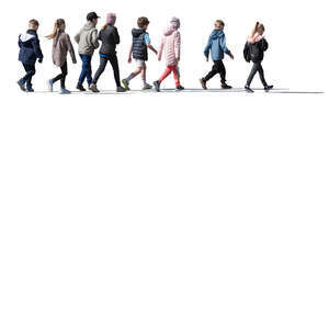 group of children walking