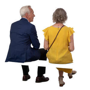 two older people sitting at a formal event