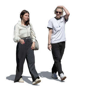 two women walking