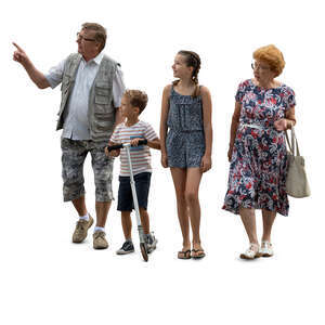 cut out grandparents walking with grandchildren