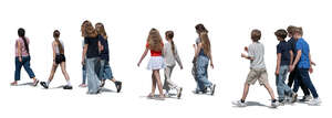 cut out large group of children walking
