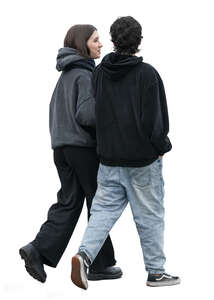 couple walking arm in arm