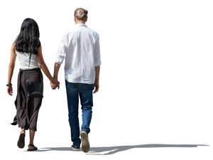 cut out couple walking hand in hand