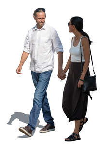cut out couple walking hand in hand