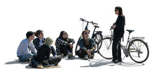 cut out group of young people gathering and talking