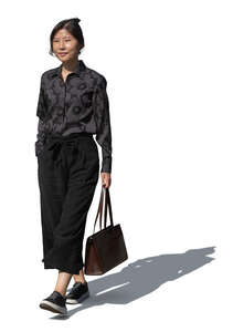 asian woman walking in summer
