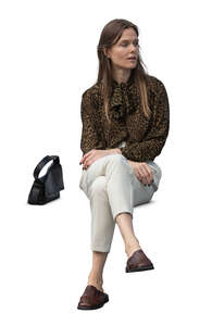cut out woman sitting