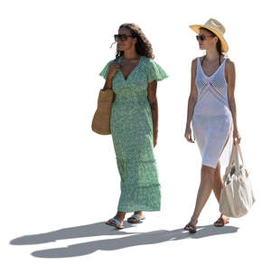two women walking on a hot summer day