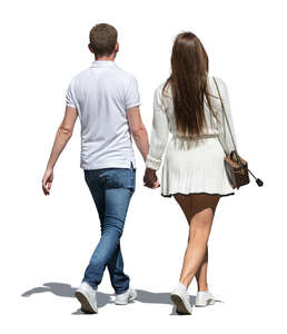 cut out couple walking hand in hand