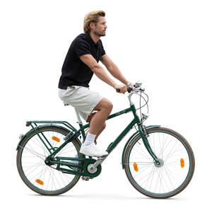 cut out man riding a bike