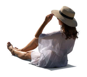 woman at a resort lying in a beach chair