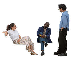 cut out group of people sitting and talking