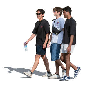 three young men walking