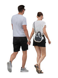 cut out couple walking and holding hands