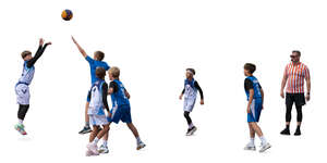 cut out boys team playing streetball