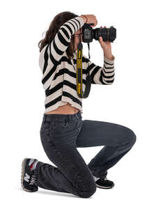 cut out woman taking photos