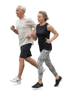 cut out senior couple doing sports
