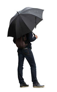 cut out man with an umbrella standing