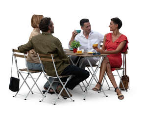 group of friends sitting in a restaurant