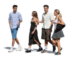 group of young people walking together