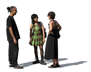 diverse group of friends standing and talking
