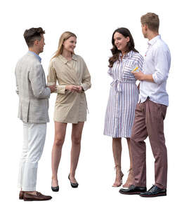 group of men and woman at a party standing