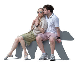 couple sitting and holding each other