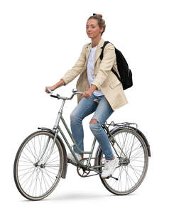 woman riding a bike