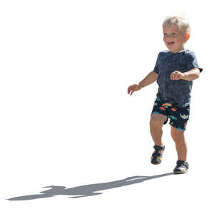 happy backlit child running