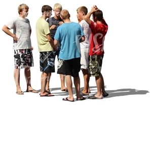 group of teenage boys in shorts