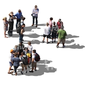 groups of people seen from above