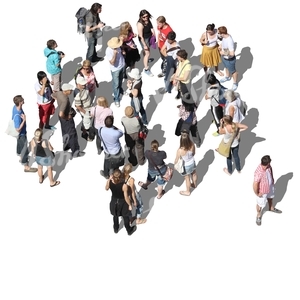 crowd standing seen from above