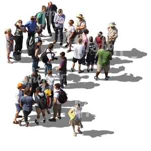 crowd of people standing seen from above