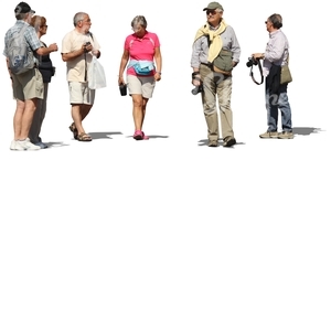 six elderly people looking around