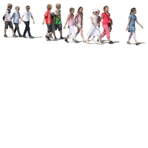 group of children walking