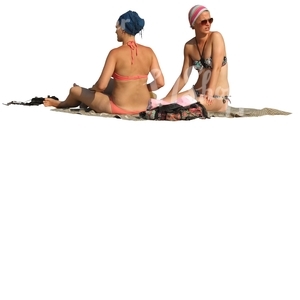 two women sunbathing