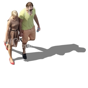 couple holding hands seen from above