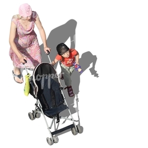 mother and daughter walking