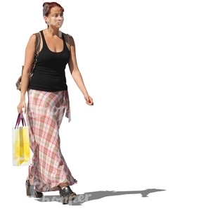 woman in a long skirt shopping