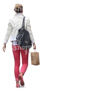 cut out woman with a shopping bag