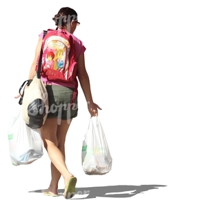 cut out woman with many shopping bags