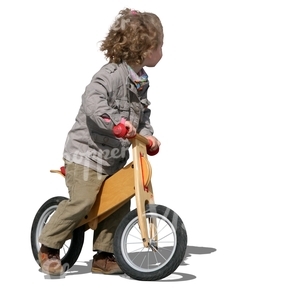 cut out girl riding a likeabike