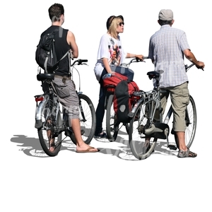 three bikers standing