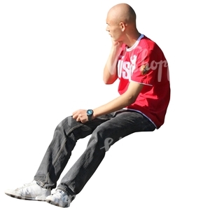 cut out young man sitting