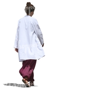 cut out female doctor walking