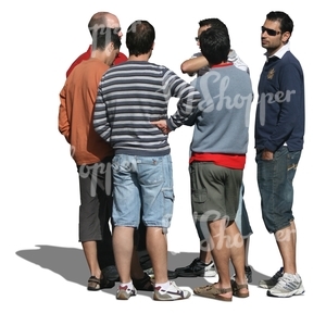 cut out group of men standing in a circle