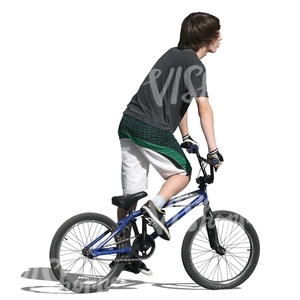 cut out teenager riding a bmx bike