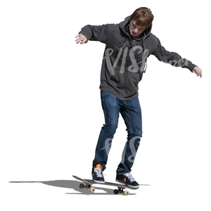 cut out teenager riding a skateboard 